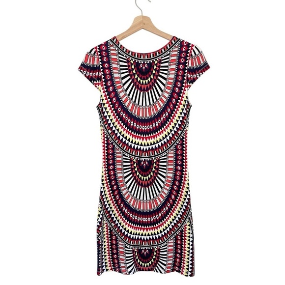 Mara Hoffman Cap Sleeve Mini Dress Jersey El Mundo Multicolor Tribal Print Small - Picture 4 of 12